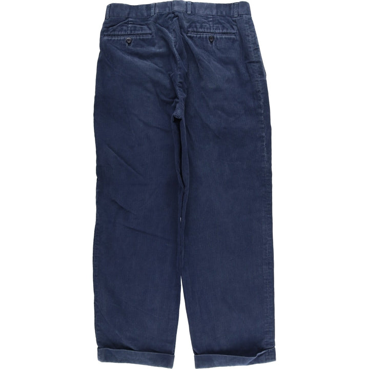 Louis Raphael BRAGGI Two-pleat Corduroy Pants, Men's Size W32 cotton navy blue type Vintage Second Hand