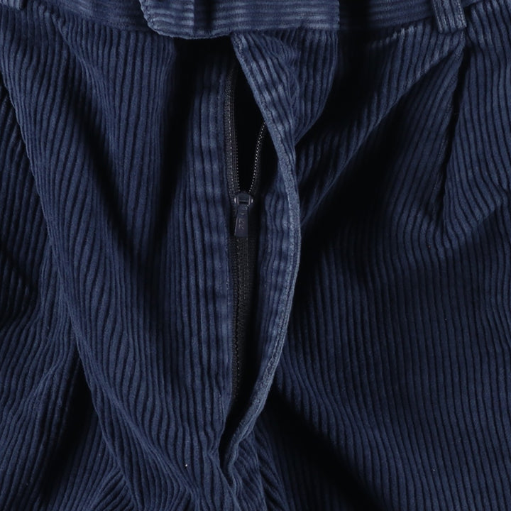 Louis Raphael BRAGGI Two-pleat Corduroy Pants, Men's Size W32 cotton navy blue type Vintage Second Hand