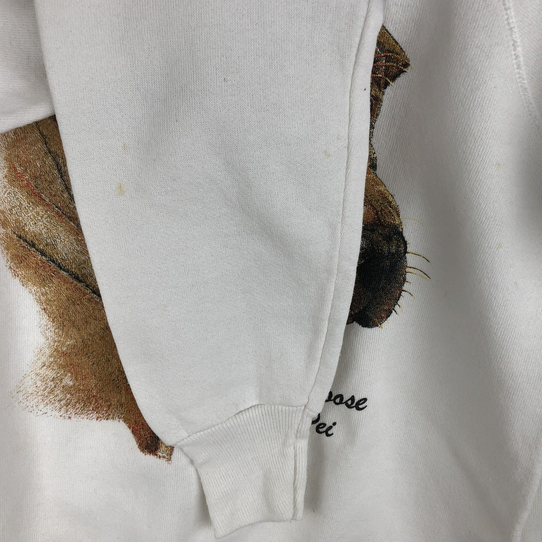 Vintage 80s-90'S BASSETT-WALKER Shar Pei Dog Print Animal Sweatshirt, Made in USA, Women's Size Small cotton white type Vintage Second Hand