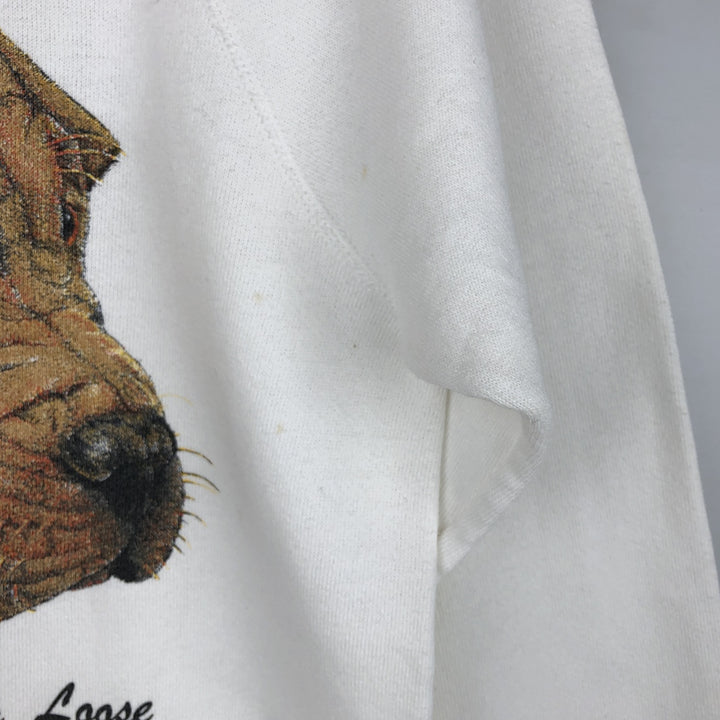 Vintage 80s-90'S BASSETT-WALKER Shar Pei Dog Print Animal Sweatshirt, Made in USA, Women's Size Small cotton white type Vintage Second Hand