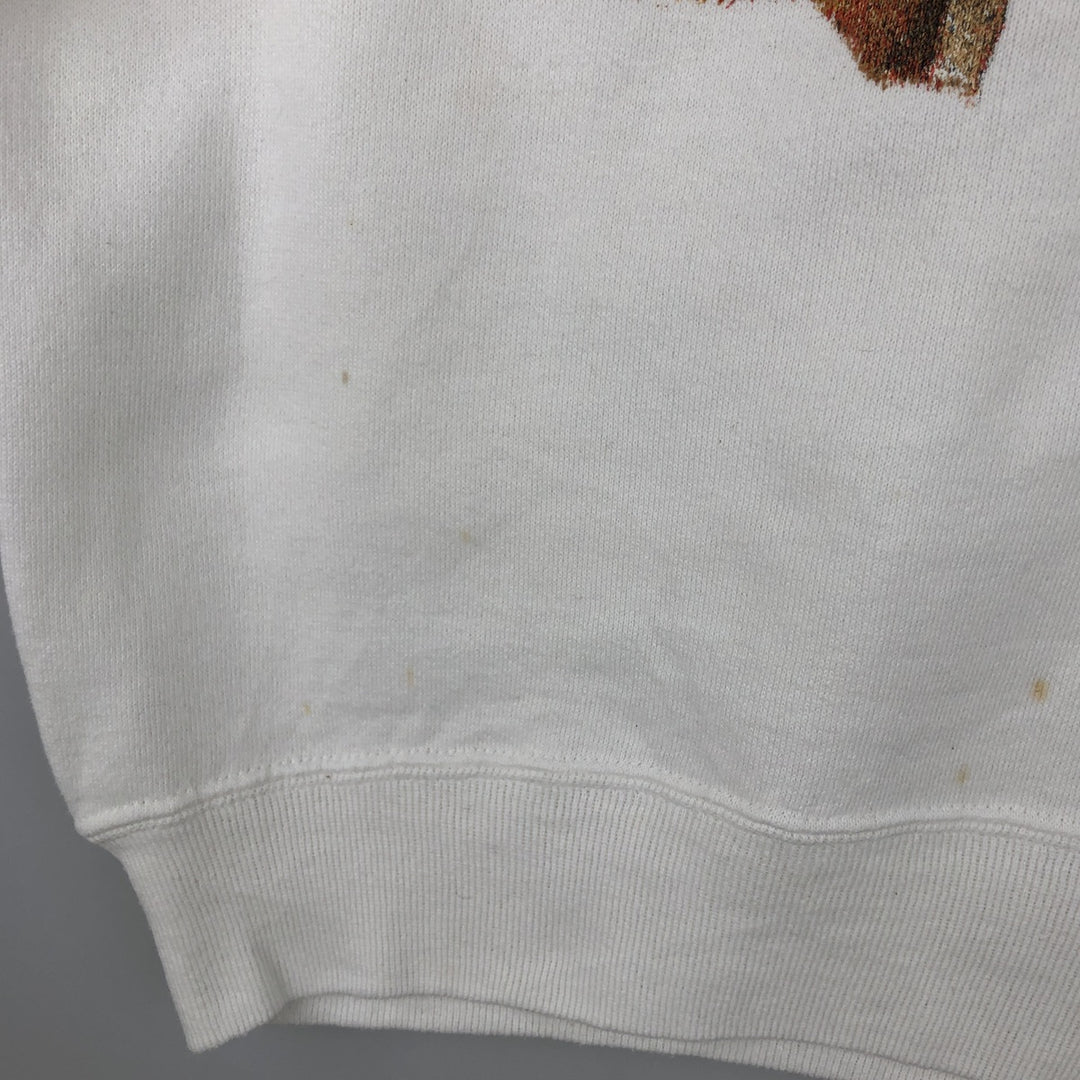 Vintage 80s-90'S BASSETT-WALKER Shar Pei Dog Print Animal Sweatshirt, Made in USA, Women's Size Small cotton white type Vintage Second Hand