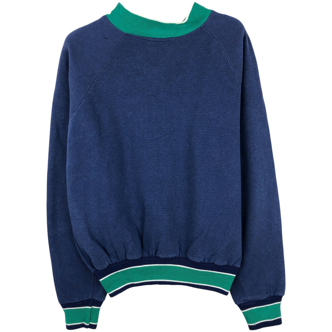 Vintage 1980'S BASSETT WALKER full-zip sweatshirt, made in the USA, size M, men's cotton navy blue type Vintage Second Hand