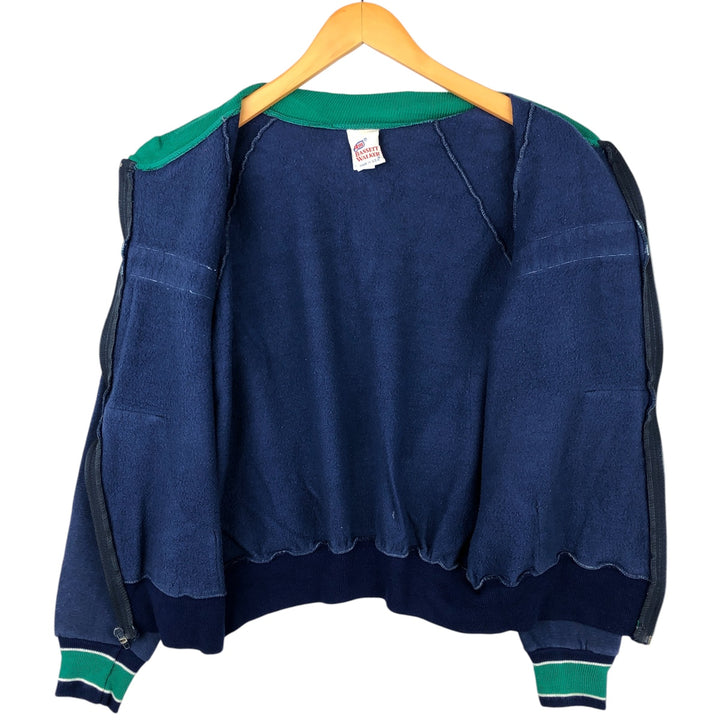Vintage 1980'S BASSETT WALKER full-zip sweatshirt, made in the USA, size M, men's cotton navy blue type Vintage Second Hand