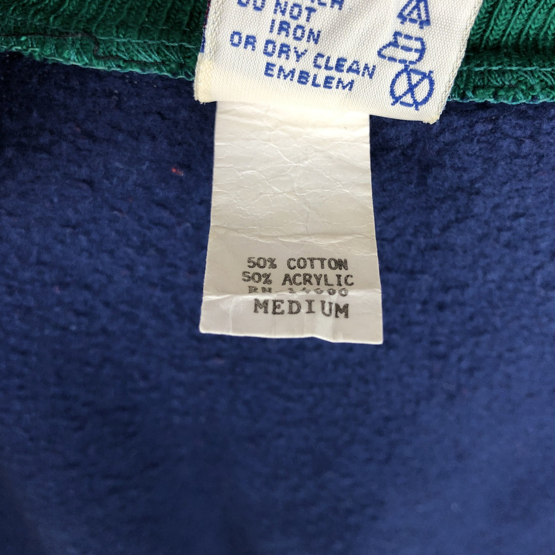 Vintage 1980'S BASSETT WALKER full-zip sweatshirt, made in the USA, size M, men's cotton navy blue type Vintage Second Hand