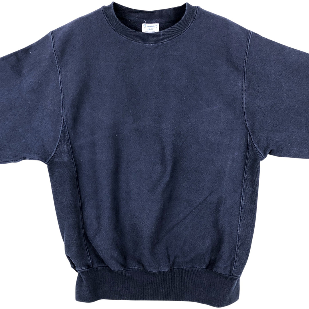 Champion Reverse Weave Replica Sweatshirt with Single Color Tag and One-Point Logo, Men's Size Small cotton navy blue type Vintage Second Hand