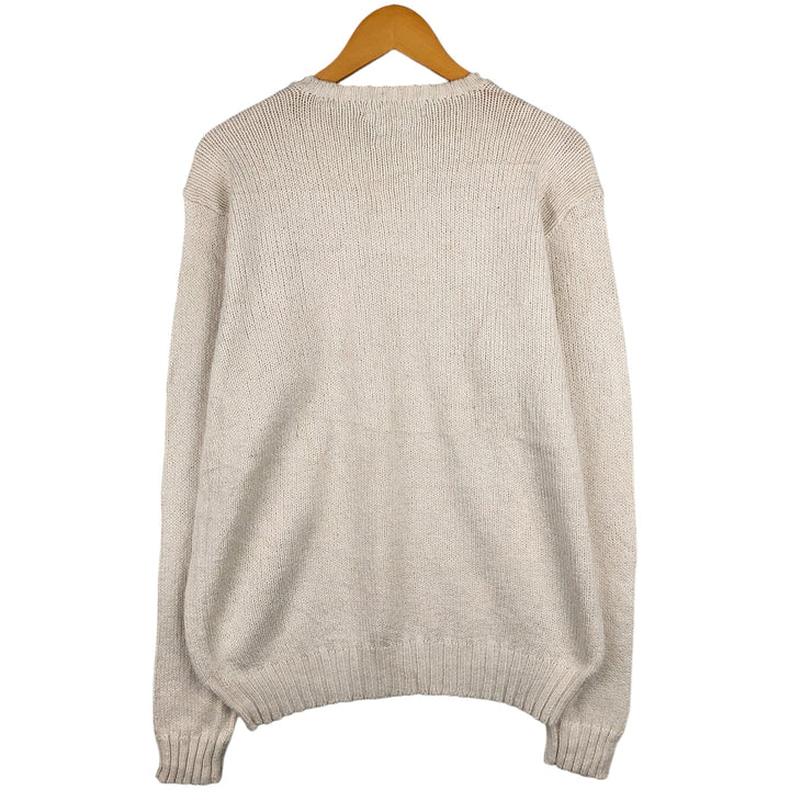 Ralph Lauren POLO by Ralph Lauren Cotton Knit Sweater Men's L size cotton unbleached Vintage Second Hand