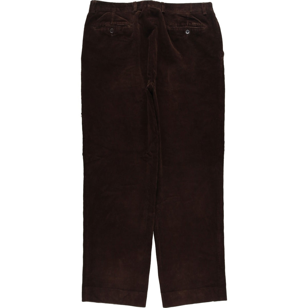 CARLO CASALINI Two-pleat Corduroy Pants, Made in Italy, Men's, Size W34 Viscose brown type Vintage Second Hand
