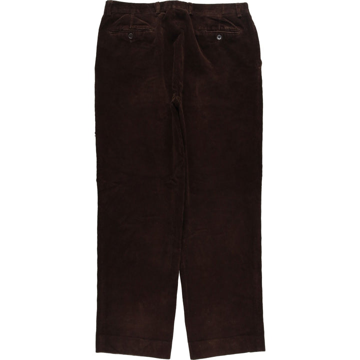CARLO CASALINI Two-pleat Corduroy Pants, Made in Italy, Men's, Size W34 Viscose brown type Vintage Second Hand