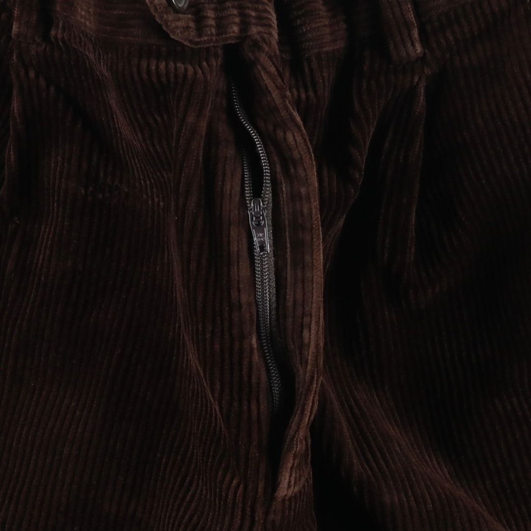 CARLO CASALINI Two-pleat Corduroy Pants, Made in Italy, Men's, Size W34 Viscose brown type Vintage Second Hand