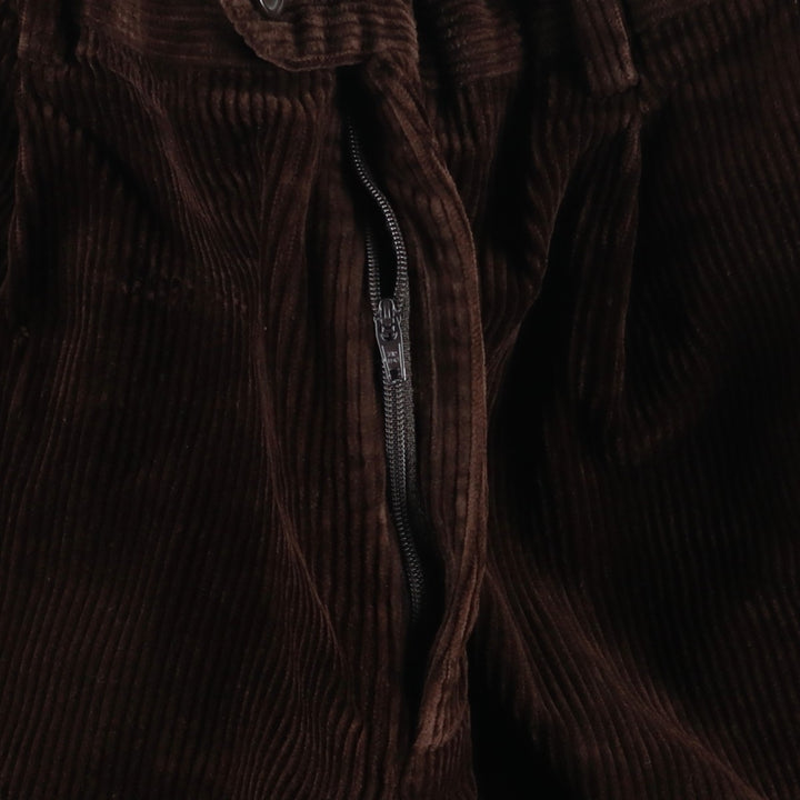 CARLO CASALINI Two-pleat Corduroy Pants, Made in Italy, Men's, Size W34 Viscose brown type Vintage Second Hand