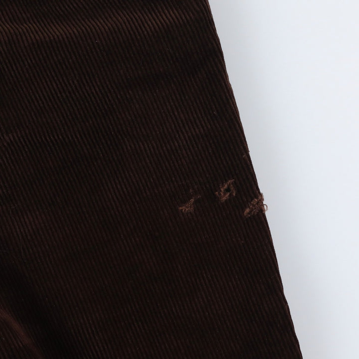 CARLO CASALINI Two-pleat Corduroy Pants, Made in Italy, Men's, Size W34 Viscose brown type Vintage Second Hand