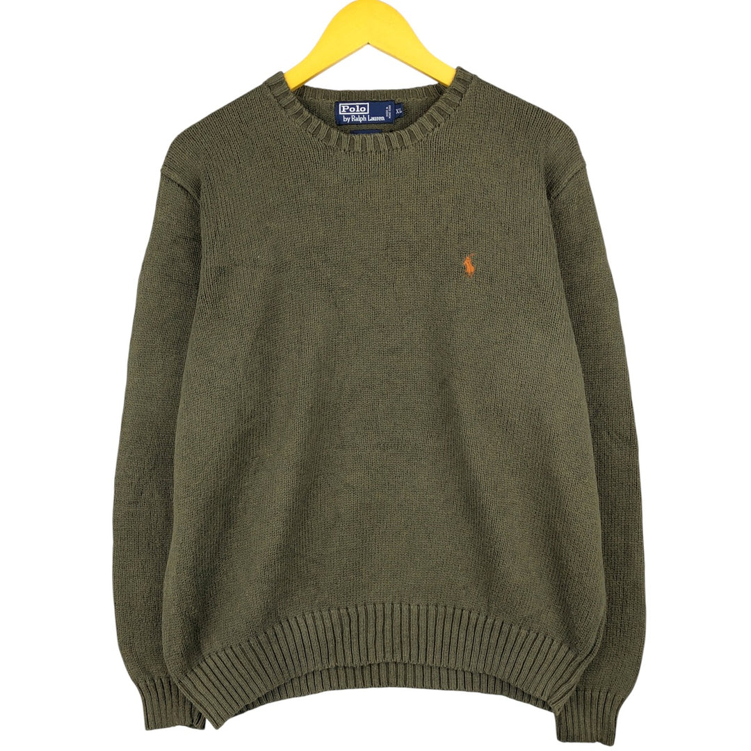Ralph Lauren POLO by Ralph Lauren Cotton Knit Sweater Men's XL cotton Khaki type Vintage Second Hand