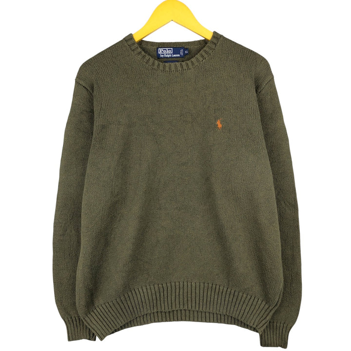 Ralph Lauren POLO by Ralph Lauren Cotton Knit Sweater Men's XL cotton Khaki type Vintage Second Hand