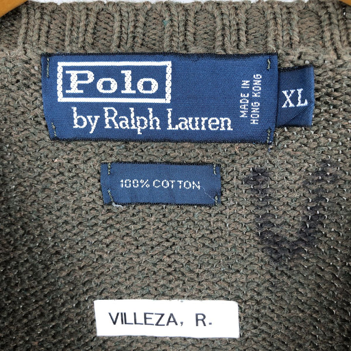 Ralph Lauren POLO by Ralph Lauren Cotton Knit Sweater Men's XL cotton Khaki type Vintage Second Hand