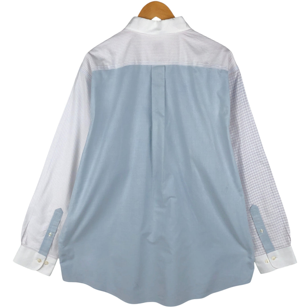 Brooks Brothers Est. 1818 MADISON Long Sleeve Crazy Pattern Button-Down Shirt, Size XL (Men's XL) cotton white type Vintage Second Hand
