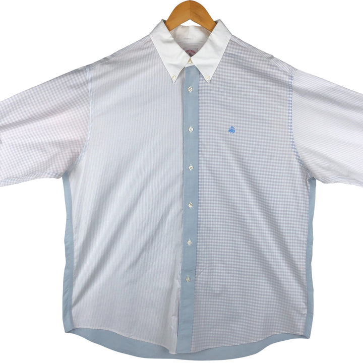 Brooks Brothers Est. 1818 MADISON Long Sleeve Crazy Pattern Button-Down Shirt, Size XL (Men's XL) cotton white type Vintage Second Hand