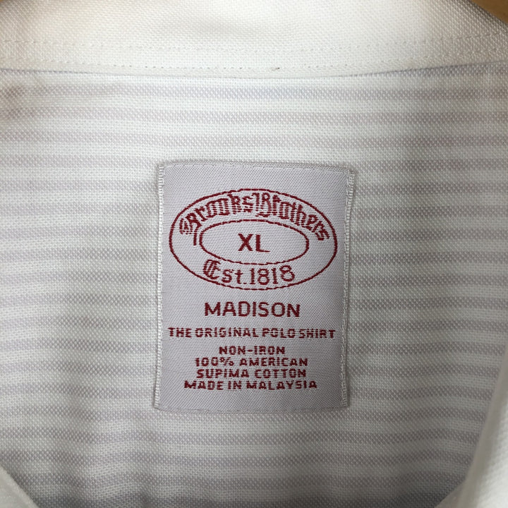 Brooks Brothers Est. 1818 MADISON Long Sleeve Crazy Pattern Button-Down Shirt, Size XL (Men's XL) cotton white type Vintage Second Hand