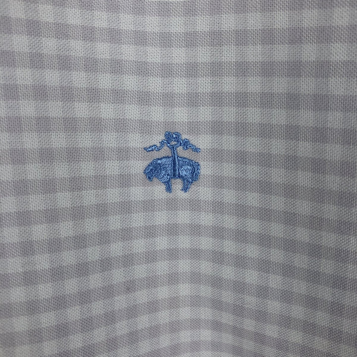 Brooks Brothers Est. 1818 MADISON Long Sleeve Crazy Pattern Button-Down Shirt, Size XL (Men's XL) cotton white type Vintage Second Hand