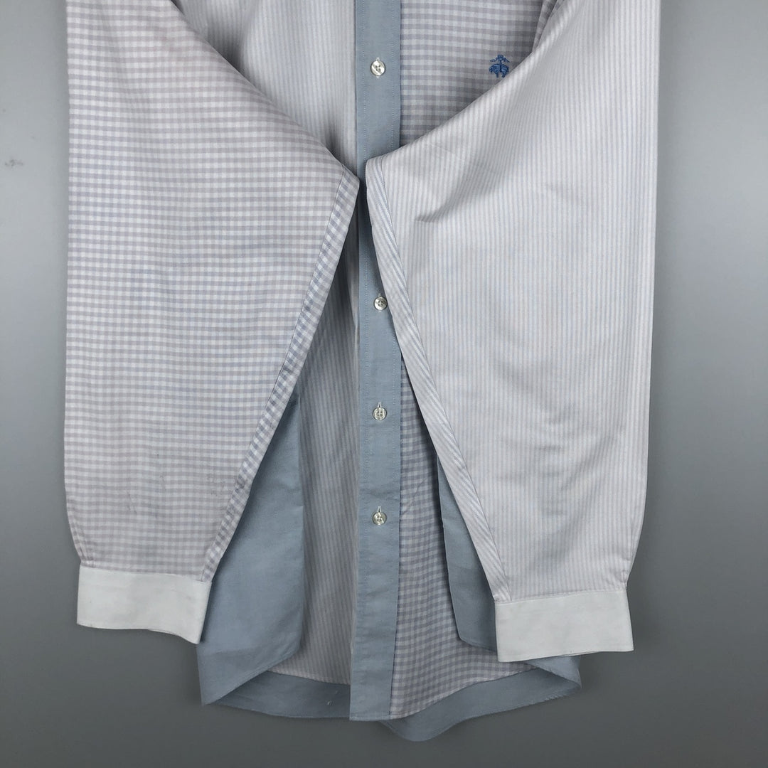 Brooks Brothers Est. 1818 MADISON Long Sleeve Crazy Pattern Button-Down Shirt, Size XL (Men's XL) cotton white type Vintage Second Hand