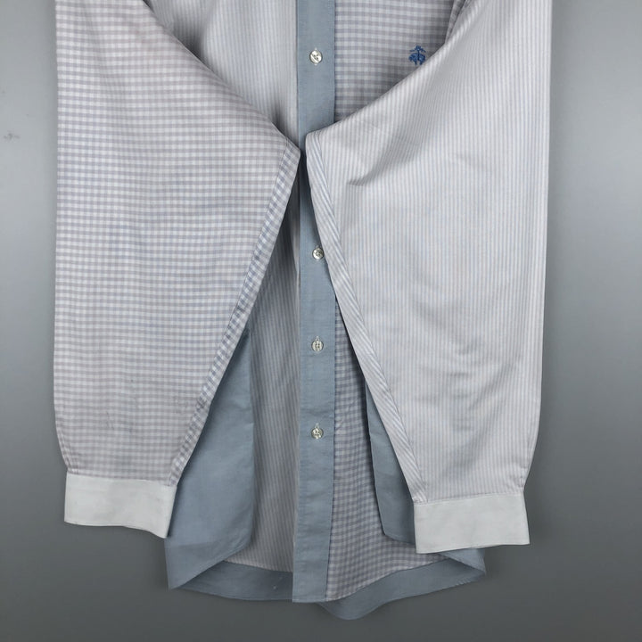 Brooks Brothers Est. 1818 MADISON Long Sleeve Crazy Pattern Button-Down Shirt, Size XL (Men's XL) cotton white type Vintage Second Hand