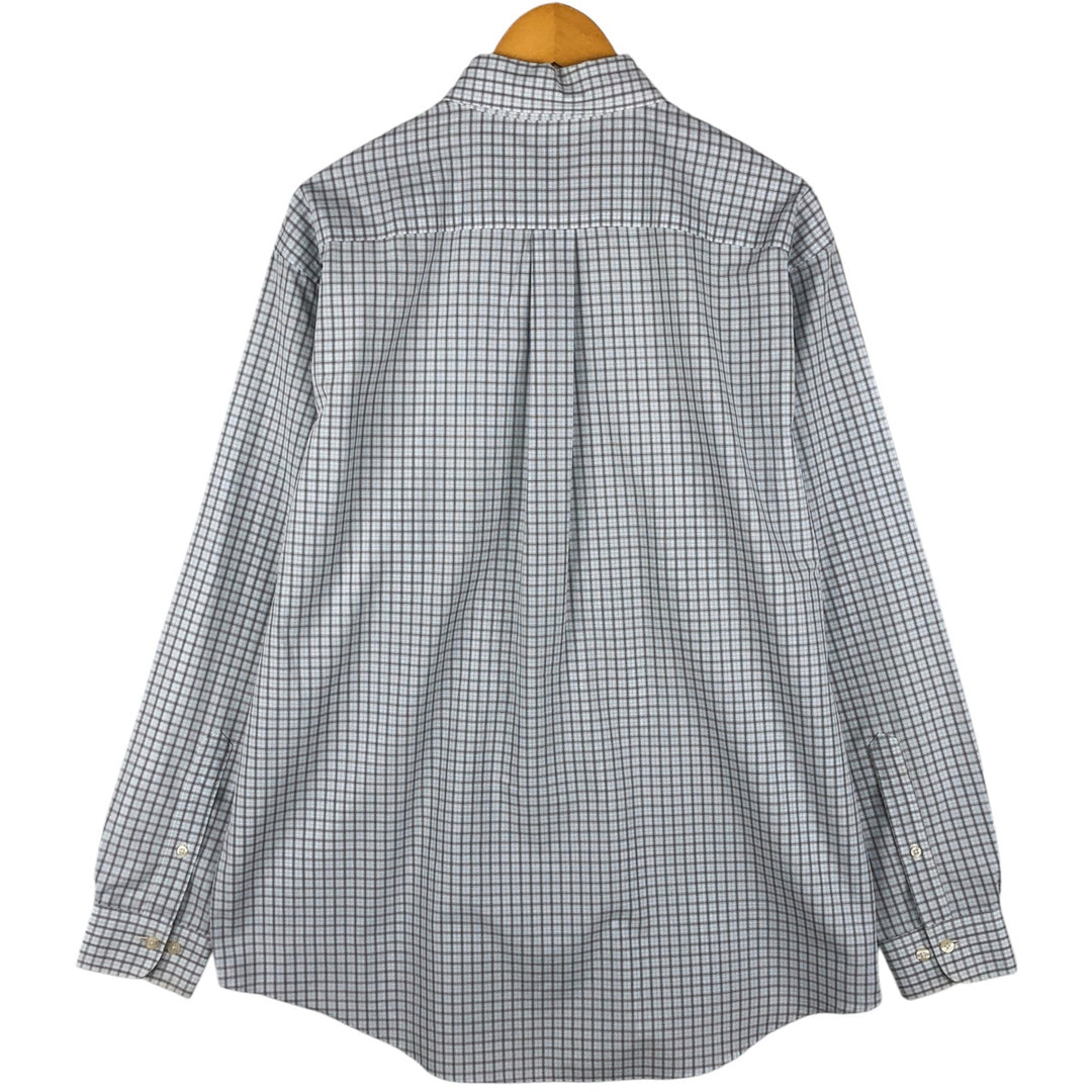 Brooks Brothers Est.1818 Long Sleeve Button-Down Check Shirt, Men's Size L cotton white type Vintage Second Hand