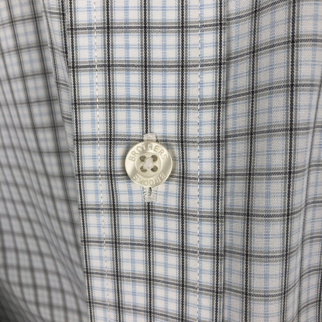 Brooks Brothers Est.1818 Long Sleeve Button-Down Check Shirt, Men's Size L cotton white type Vintage Second Hand