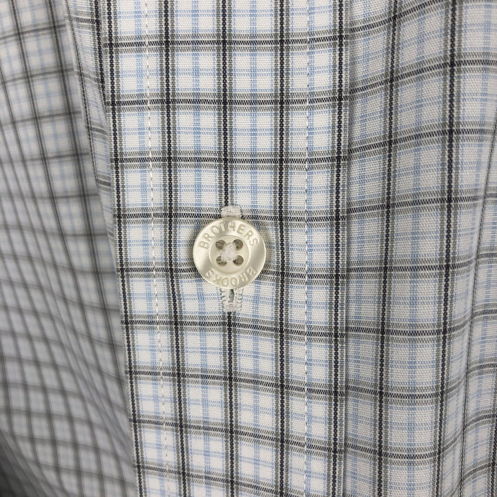 Brooks Brothers Est.1818 Long Sleeve Button-Down Check Shirt, Men's Size L cotton white type Vintage Second Hand