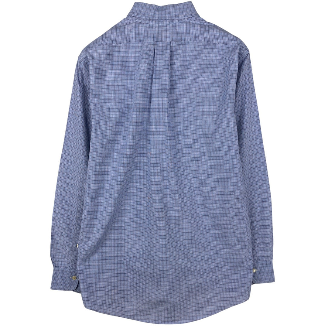 Brooks Brothers 346 Long Sleeve Button-Down Check Shirt, Men's Size Medium cotton blue type Vintage Second Hand