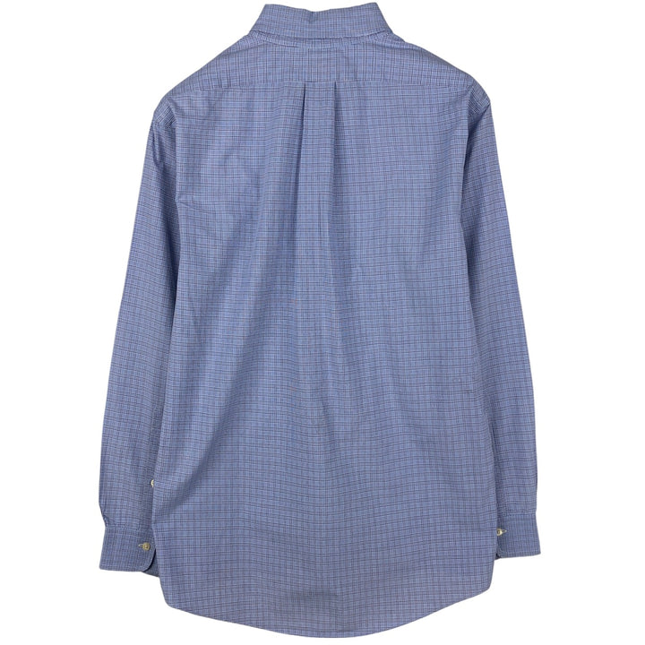 Brooks Brothers 346 Long Sleeve Button-Down Check Shirt, Men's Size Medium cotton blue type Vintage Second Hand