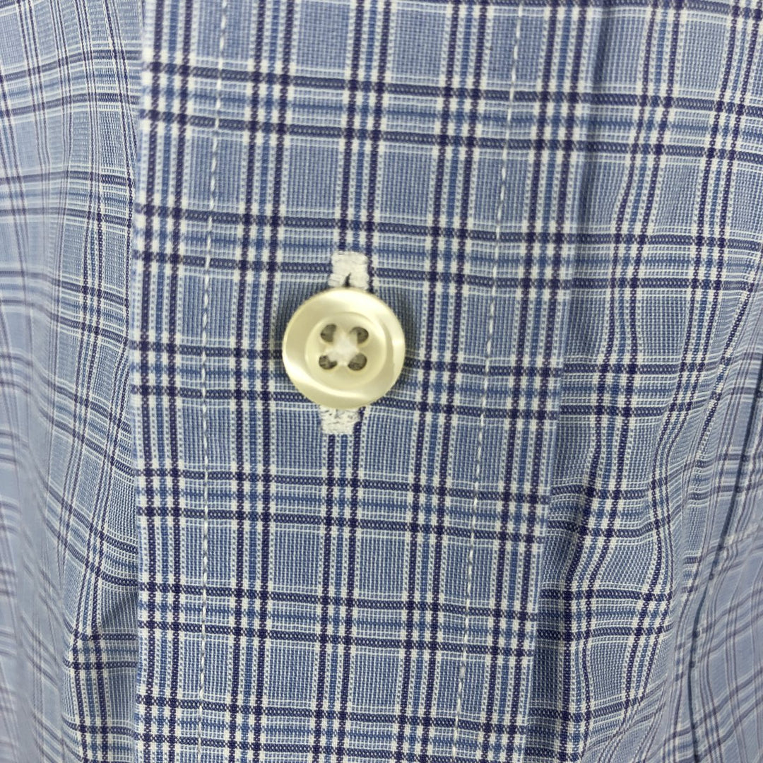 Brooks Brothers 346 Long Sleeve Button-Down Check Shirt, Men's Size Medium cotton blue type Vintage Second Hand