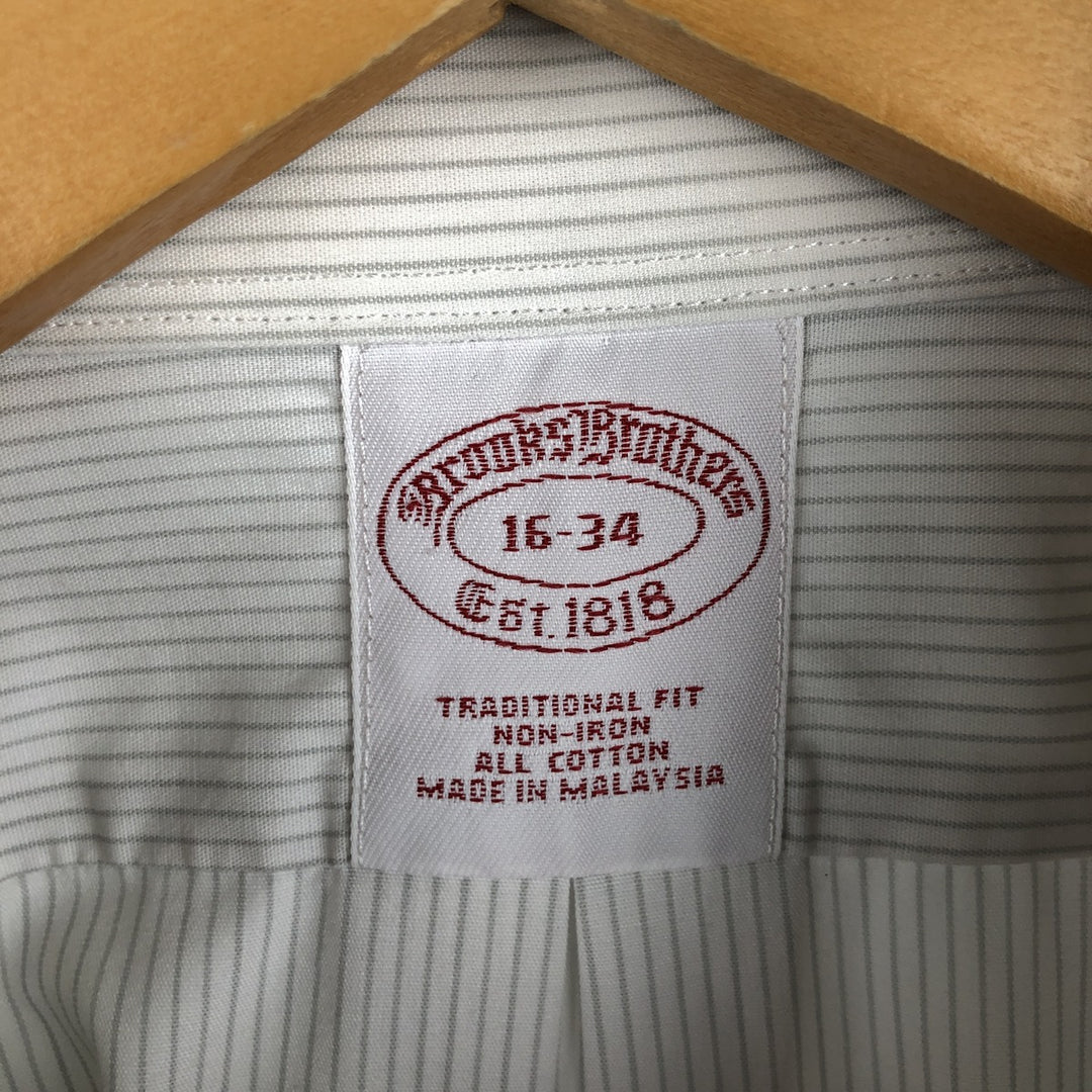 Brooks Brothers Est.1818 Long Sleeve Cotton Striped Shirt, Men's Size L cotton white type Vintage Second Hand