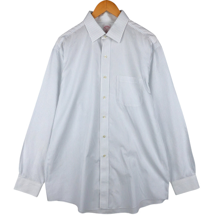 Brooks Brothers 346 Long Sleeve Cotton Striped Shirt, Men's XL cotton white type Vintage Second Hand