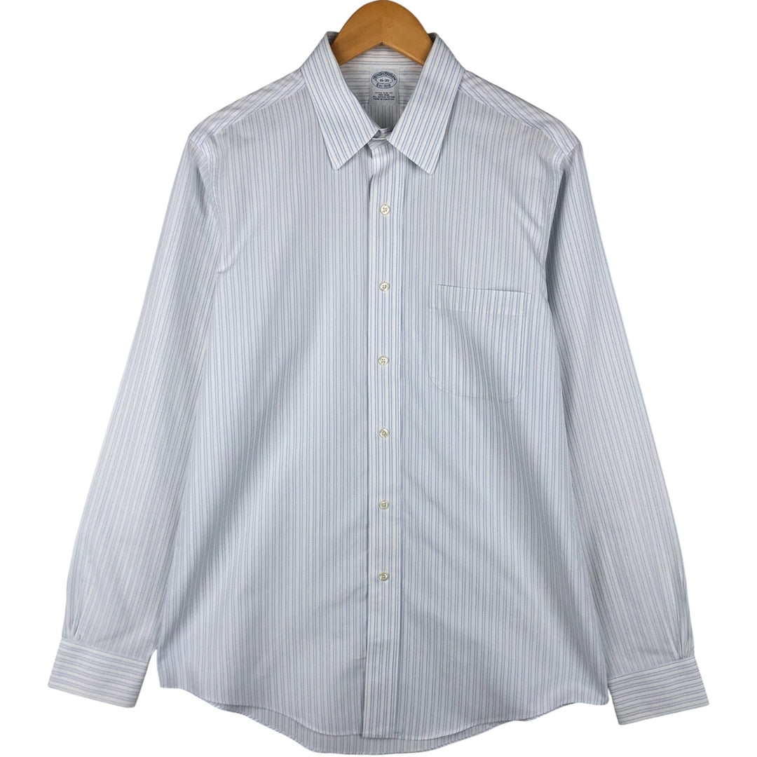 Brooks Brothers Est.1818 Long Sleeve Cotton Striped Shirt, Men's Size L Supima Cotton white type Vintage Second Hand