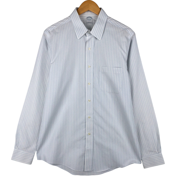 Brooks Brothers Est.1818 Long Sleeve Cotton Striped Shirt, Men's Size L Supima Cotton white type Vintage Second Hand