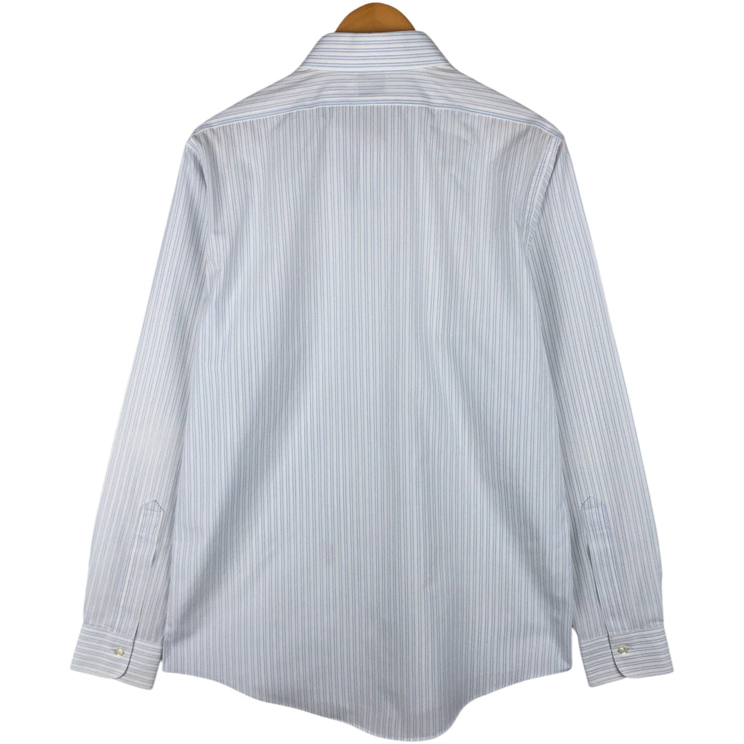 Brooks Brothers Est.1818 Long Sleeve Cotton Striped Shirt, Men's Size L Supima Cotton white type Vintage Second Hand