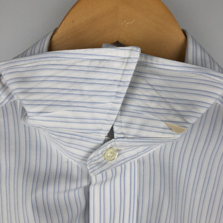 Brooks Brothers Est.1818 Long Sleeve Cotton Striped Shirt, Men's Size L Supima Cotton white type Vintage Second Hand