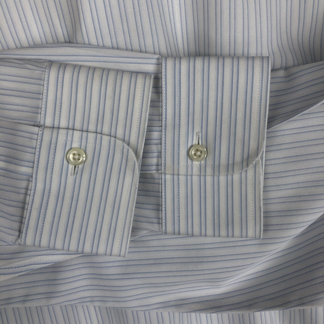 Brooks Brothers Est.1818 Long Sleeve Cotton Striped Shirt, Men's Size L Supima Cotton white type Vintage Second Hand