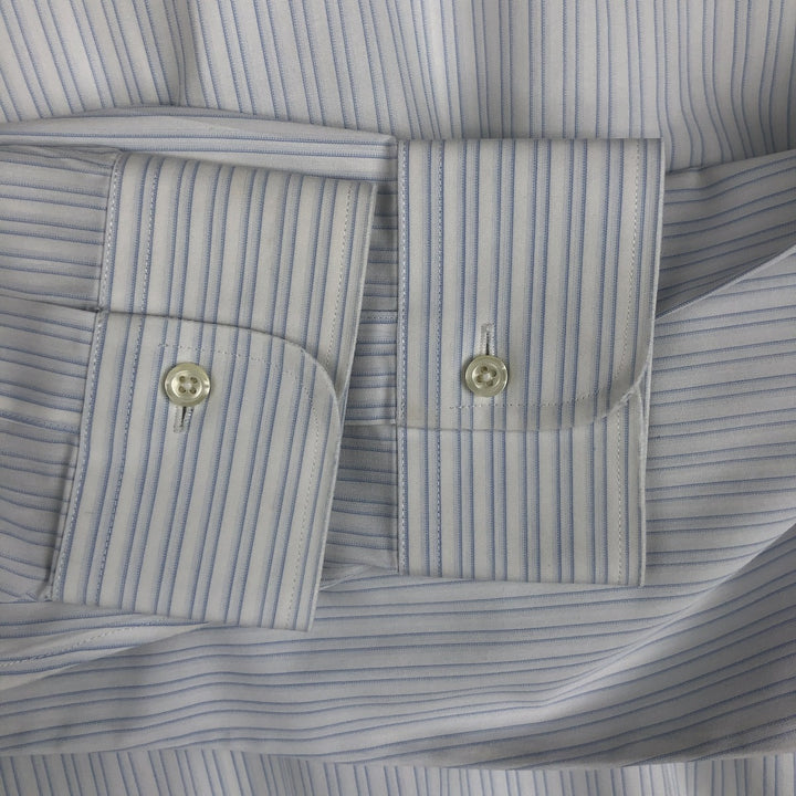 Brooks Brothers Est.1818 Long Sleeve Cotton Striped Shirt, Men's Size L Supima Cotton white type Vintage Second Hand