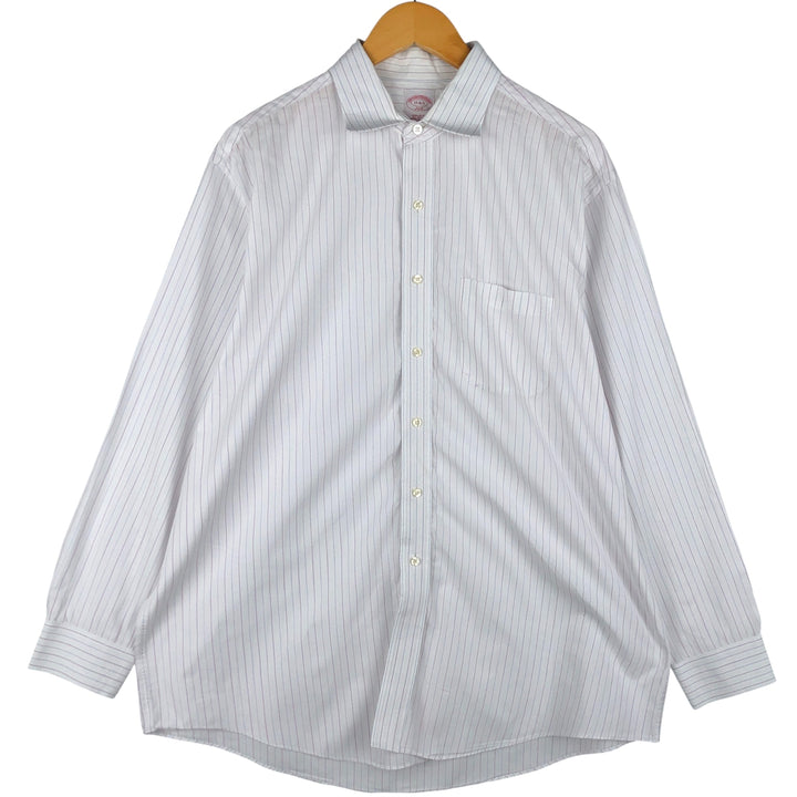 Brooks Brothers 346 Long Sleeve Cotton Striped Shirt, Men's XL cotton white type Vintage Second Hand