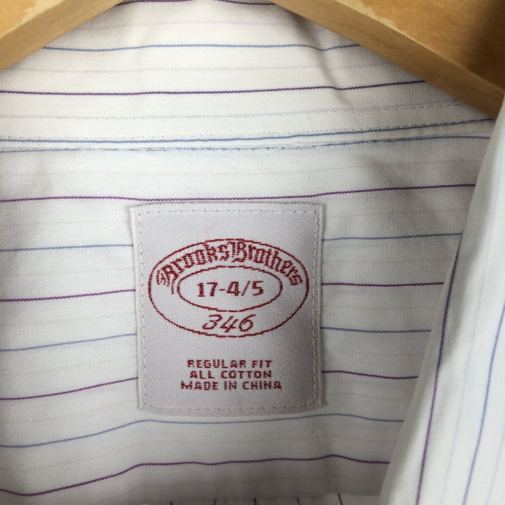 Brooks Brothers 346 Long Sleeve Cotton Striped Shirt, Men's XL cotton white type Vintage Second Hand