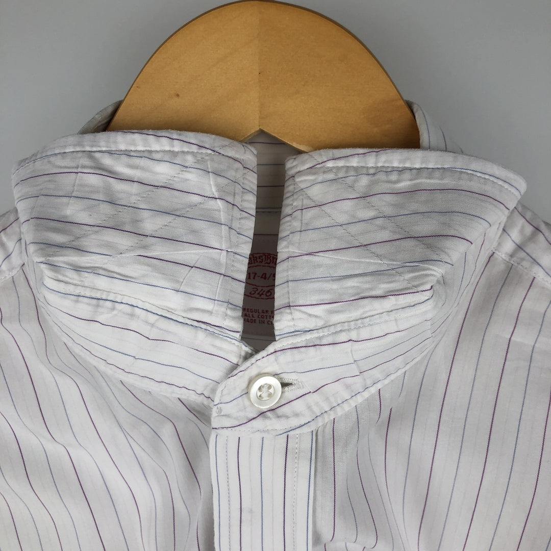 Brooks Brothers 346 Long Sleeve Cotton Striped Shirt, Men's XL cotton white type Vintage Second Hand