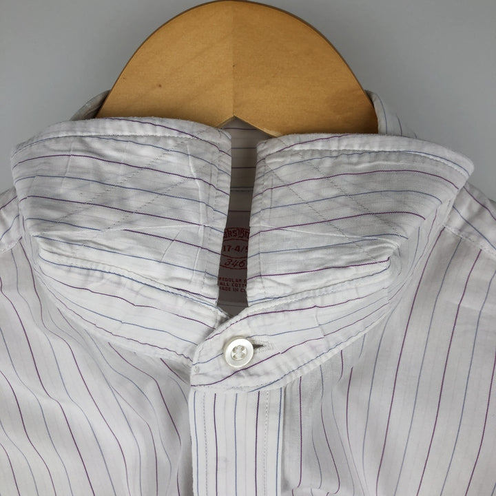 Brooks Brothers 346 Long Sleeve Cotton Striped Shirt, Men's XL cotton white type Vintage Second Hand