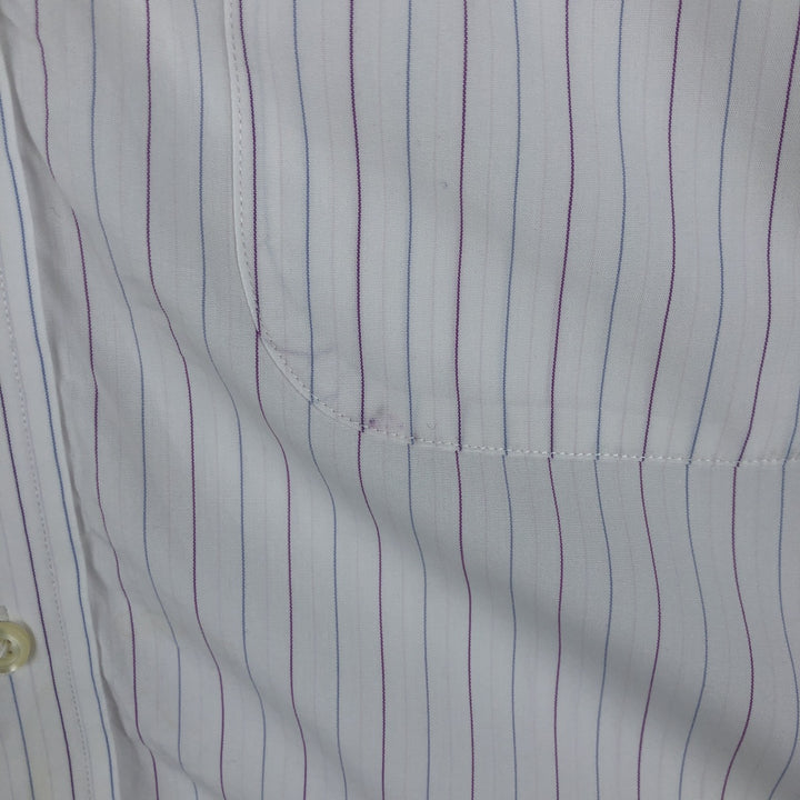 Brooks Brothers 346 Long Sleeve Cotton Striped Shirt, Men's XL cotton white type Vintage Second Hand