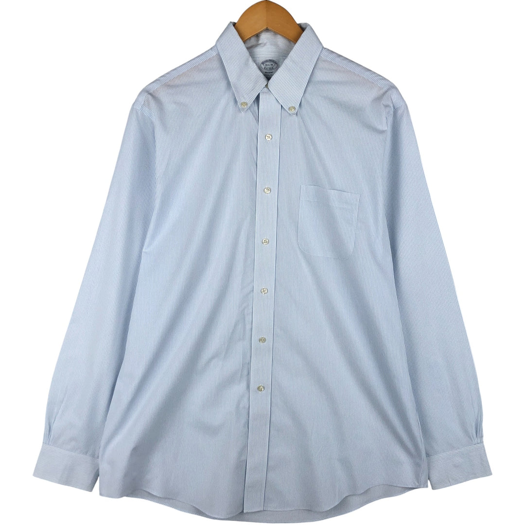 Brooks Brothers Est.1818 Long Sleeve Button-Down Striped Shirt, Men's Size L Supima Cotton white type Vintage Second Hand