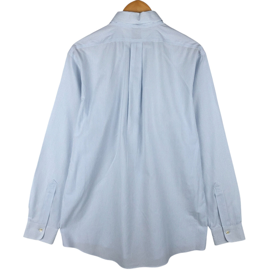 Brooks Brothers Est.1818 Long Sleeve Button-Down Striped Shirt, Men's Size L Supima Cotton white type Vintage Second Hand