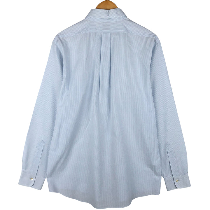 Brooks Brothers Est.1818 Long Sleeve Button-Down Striped Shirt, Men's Size L Supima Cotton white type Vintage Second Hand