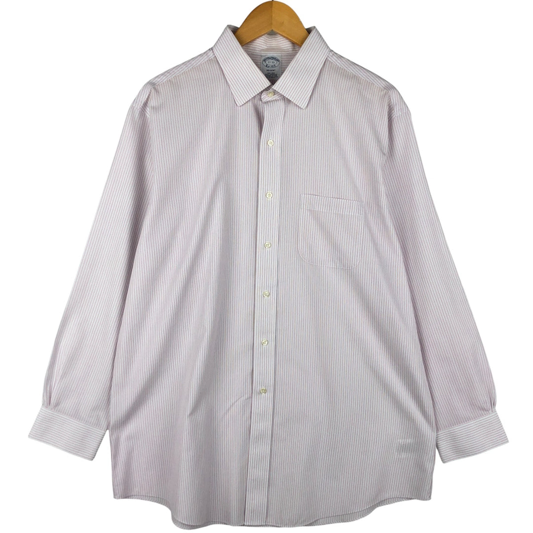 Brooks Brothers Est. 1818 REGENT Long Sleeve Cotton Striped Shirt, Men's Size XL Supima Cotton white type Vintage Second Hand