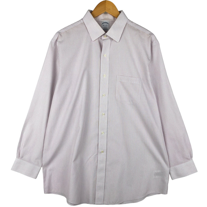 Brooks Brothers Est. 1818 REGENT Long Sleeve Cotton Striped Shirt, Men's Size XL Supima Cotton white type Vintage Second Hand