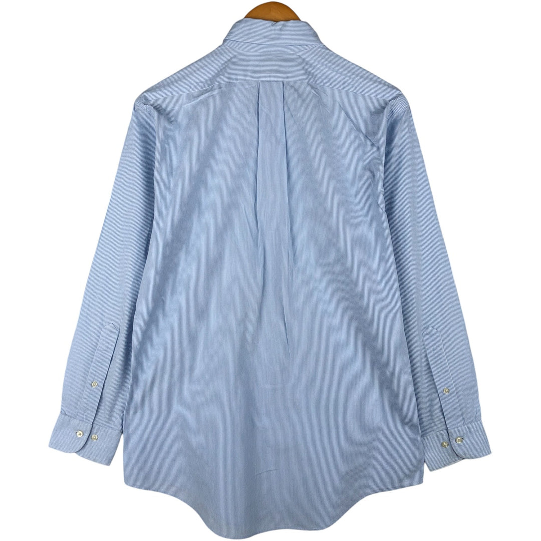 Brooks Brothers Est.1818 Long Sleeve Button-Down Striped Shirt, Men's M Size cotton Blue type light blue Vintage Second Hand