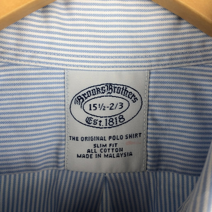 Brooks Brothers Est.1818 Long Sleeve Button-Down Striped Shirt, Men's M Size cotton Blue type light blue Vintage Second Hand